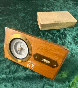 Zero Stock- Antique Surveyors Compass Inclinometer And Level Compendium