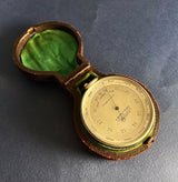 Zero Stock- Antique Pocket Barometer Compass and Thermometer Compendium Made by Andrew Barrett & Sons London