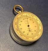 Zero Stock-Antique Pocket Barometer Compass and Thermometer Compendium Made by Short Mason  London