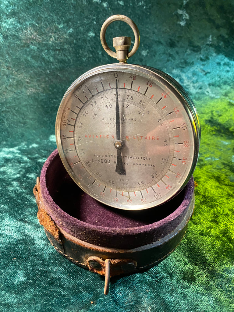 Zero Stock-Antique Aircraft Altimeter Barometer Jules Richard Paris Av ...