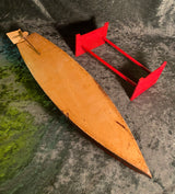 Zero Stock-Antique Clockwork Windup Wood Speed Boat