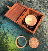 Zero Stock -Antique Small Nautical Dry Card Compass in Mahogany Case Made by C D Durkee & Co New York