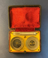 Zero Stock-Antique Pocket Barometer Compass Thermometer Compendium