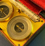 Zero Stock-Antique Pocket Barometer Compass Thermometer Compendium