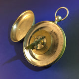 Zero Stock-Antique Pocket Sundial Compass In Hunter Style Case