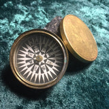 ZERO STOCK-ANTIQUE SMALL NAUTICAL FLOATING CARD COMPASS