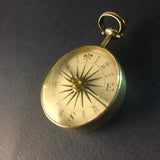 Zero Stock-Antique Sterling Silver Compass Made In England From Georgian Era