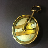 Zero Stock-Antique Sterling Silver Compass Made In England From Georgian Era