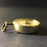 Zero Stock-Antique Sterling Silver Compass Made In England From Georgian Era