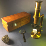 Zero Stock -Antique Field Microscope or Drum Microscope Made in France