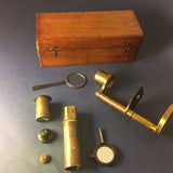 Zero Stock -Antique Field Microscope or Drum Microscope Made in France