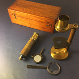 Zero Stock -Antique Field Microscope or Drum Microscope Made in France