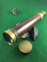 ZERO STOCK-FIELD TELESCOPE SPYGLASS WITH MAHOGANY BARREL