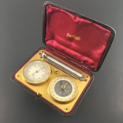 ZERO STOCK Antique Pocket Barometer Altimeter Compass  Compendium  Gualdoni Paris