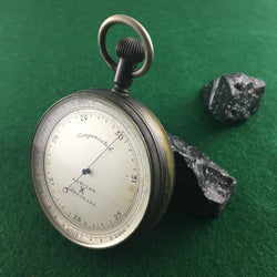 ZERO STOCK-ANTIQUE POCKET ALTIMETER BAROMETER MADE BY J.J. HICKS