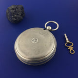 ZERO STOCK-ANTIQUE STERLING SLIVER POCKET BAROMETER ALTIMETER