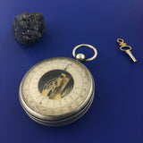 ZERO STOCK-ANTIQUE STERLING SLIVER POCKET BAROMETER ALTIMETER