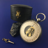 ZERO STOCK-ANTIQUE STERLING SLIVER POCKET BAROMETER ALTIMETER