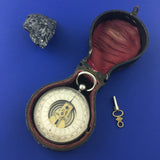 ZERO STOCK-ANTIQUE STERLING SLIVER POCKET BAROMETER ALTIMETER