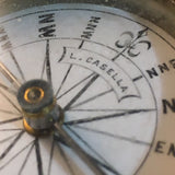 Zero Stock- Antique Compass with Porcelain Dial Made by L. Casella London