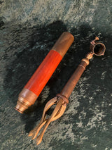 Zero Stock- Antique  Nautical Mahogany Telescope with Tripod Signed Dolland Day or Night