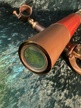 Zero Stock- Antique  Nautical Mahogany Telescope with Tripod Signed Dolland Day or Night