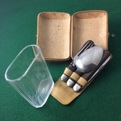 Zero Stock-Rare Vintage Travel Set In Leather Etui Made In Germany