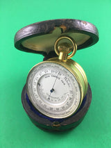 ZERO STOCK ANTIQUE POCKET BAROMETER ALTIMETER COMPASS AND THERMOMETER COMPENDIUM