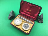 ZERO STOCK Antique Pocket Barometer Altimeter Compass  Compendium  Gualdoni Paris